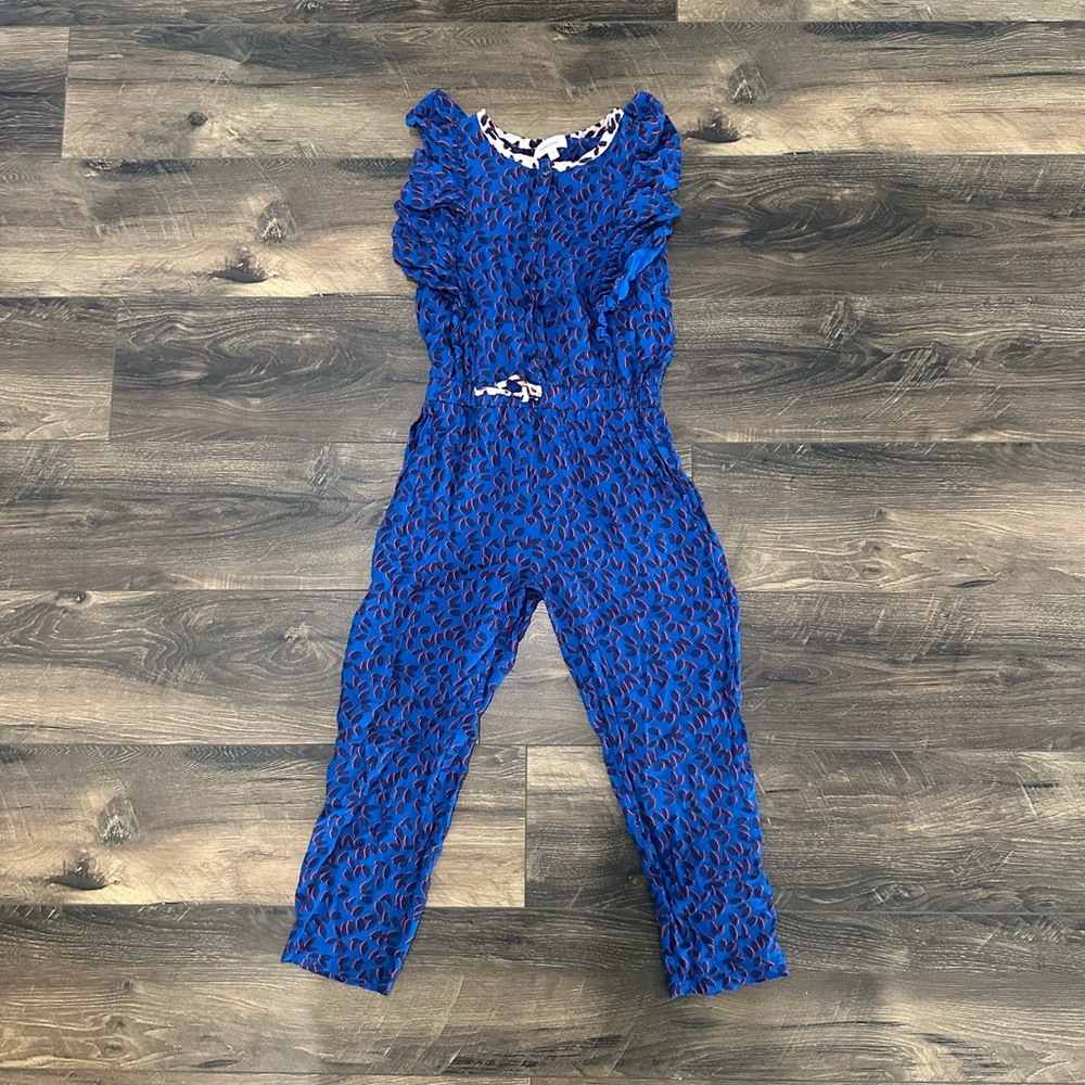 Catimini Blue Textured Jumpsuit with Elastic Waist